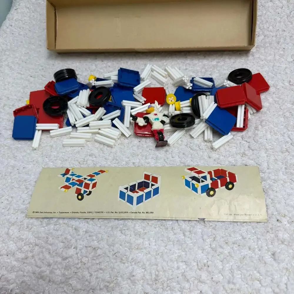 Vintage 1965 Tupperware Tupper Toys Build-O-Fun Set No. 101 Original Box